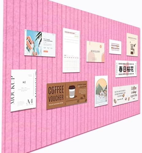 Large Felt Wall Tiles Cork Boards for Office Cubicle, 35"x23.6" Felt Photos Board Bulletin Tiles Pin Board for Walls Home Decor, Noise Reduction Boards Panels for Notes Memos, 6-Pack, Pink