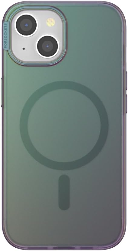 PopSockets iPhone 15 Phone Case with MagSafe, Wireless Charging Compatible, Green - Nightshade