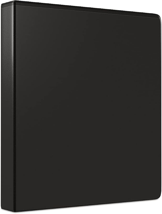 Staples Simply Economy 2-Inch Round Ring View Binder, Holds Up to 375 Sheets Each, 12-Pack, Black, Lightweight Binders for School & Office