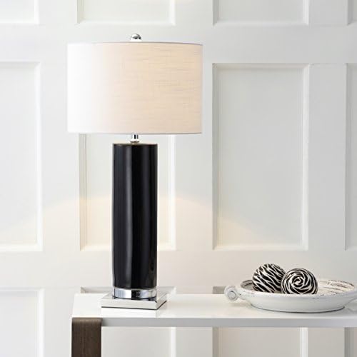 JONATHAN Y Dallas LED Table Lamp Ceramic Metal 31.5", Black/Chrome