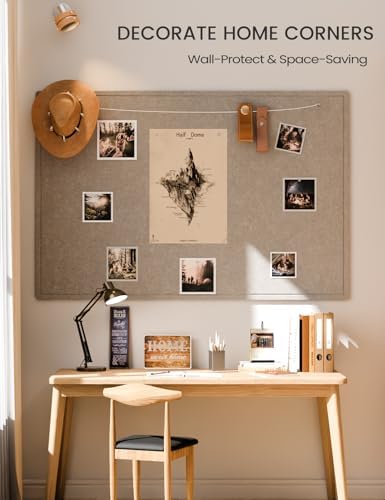 Fluxynara 70.8" x 47.2" Large Bulletin Board, Taupe