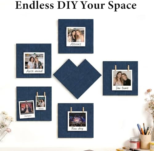 Large Felt Bulletin Board for Walls: 12-Pack Black Cork Board Alternative 11.8x11.8 Inch Peel and Stick Pin Board Wall Decor for Home Organization, Office Memo Board, Self-Adhesive Wall Tiles