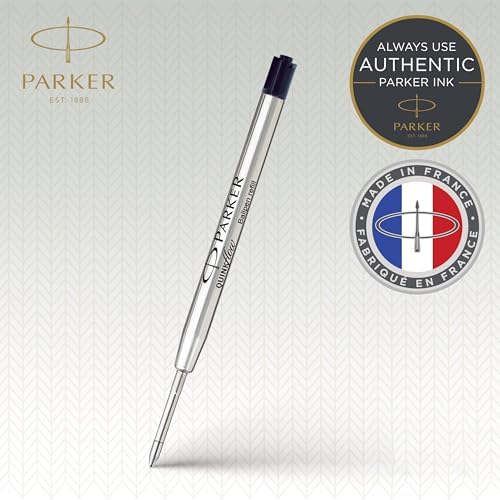 Parker Quinkflow Ballpoint Pen Ink Refill, Medium Tip, Black