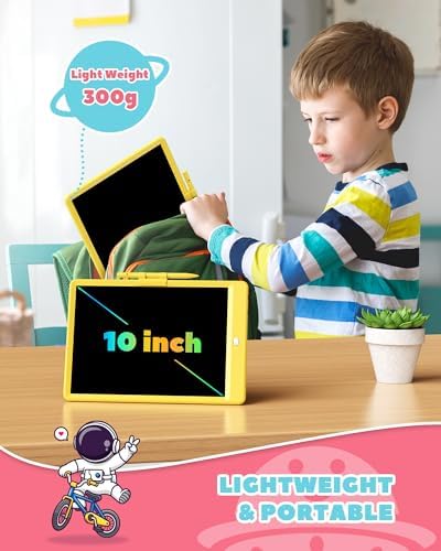 ORSEN LCD Writing Tablet 10 inch, Colorful Doodle Board Drawing Pad for Kids, Toddler Toys for Ages 2-4 5-7 Girls Boys Gifts (Yellow)
