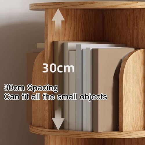 GAMAK Small Rotating Bookshelf 360 Display 3-4 Tier for Small Spaces Kids Narrow Swivel Corner Book Shelf Wood Used in Bedrooms Living Rooms Study Office (Color : White, Size : Four)