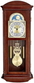 Bulova Litchfield Large Regulator Wall Clock, Model C4332 | Classic Pendulum Design | Harmonic Hourly Chime | Brown Cherry Finish
