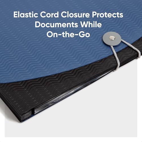 Smead Accordion File Organizer, Document Folder, 12 Divider, Blue/Black