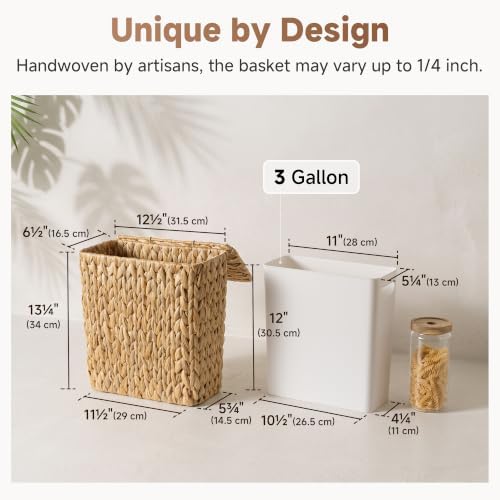 StorageWorks Wicker Bathroom Trash Cans with Removable Liner, Rectangle