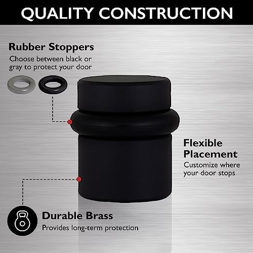 Design House Cylindrical Doorstop, Matte Black