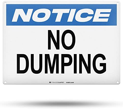 TRADESAFE No Dumping Signs, Quick Install Aluminum Safety Sign, Light Reflective, UV-Resistant, Waterproof Signs for Business, 14” X 10” No Dumping Sign