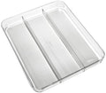 madesmart Clear 3 Compartment Utensil Tray, Grey