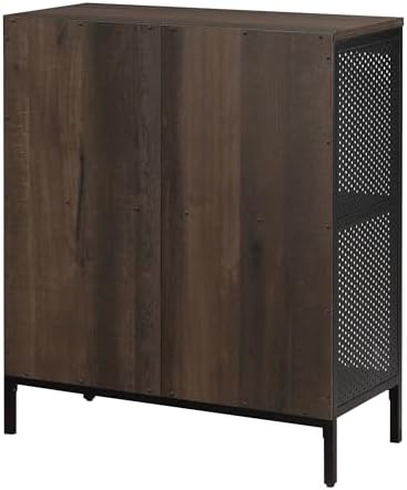 OSP Home Furnishings Ace Contemporary Modern Storage Bookcase with Shelves, 2- Shelves, 4 Cubes, Ozark Ash Finish
