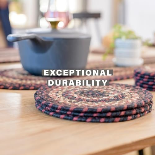Homespice Prescott Jute Braided Placemats, Round 15" Set of 2