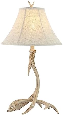JONATHAN Y Antler Table Lamp Rustic Farmhouse Lodge 27.5" Resin, Beige