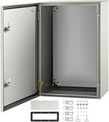 VEVOR NEMA Steel Enclosure, 24 x 16 x 10'' NEMA 4X Steel Electrical Box, IP66 Waterproof & Dustproof, Outdoor/Indoor Electrical Junction Box, with Mounting Plate