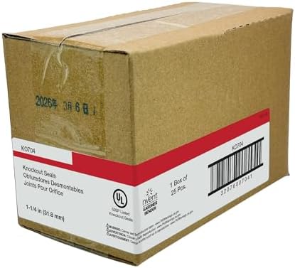Gardner Bender KO701 Metal Knockout Seal, ½ Inch Conduit Size, Marked Size, Rust-Proof Galvanized Steel, 16 AWG Steel, ⅜ Inch Thread, Embossed - Self Centering, 100 Pk, KO704