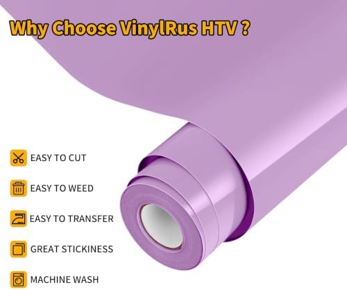 VinylRus Heat Transfer Vinyl, Lilac, 12" x 20ft