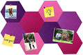 8Pcs Hexagon Felt Cork Board Tiles, Self Adhesive DIY Bulletin Board Pin Board for Office School Home Wall Decor Stickers Memos Photos Display (Gradual Purple)