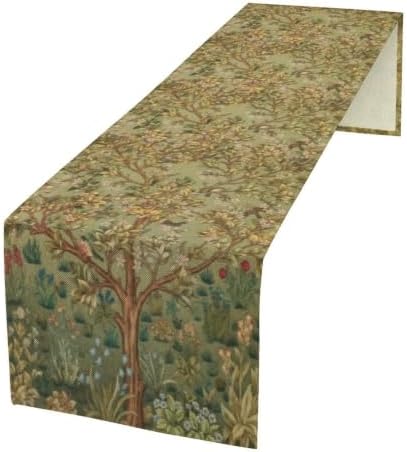 William Morris Tree of Life Table Runner Vintage Flowers Table Runner for Dining Table Decor 13 x 70 Inch
