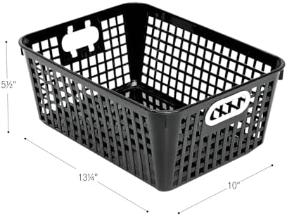 Really Good Stuff Large Plastic Book Baskets, 13.25" by 10" by 5.5"-12-Pack