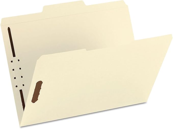 Smead Fastener File Folder,2 Fasteners,Reinforced 1/3-Cut Tab,Letter Size,Manila,50 per Box (14537),(Pack of 5)