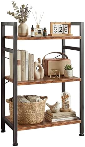 3 Tier Bookshelf, Free Standing Bookcase with Open Storage Shelves