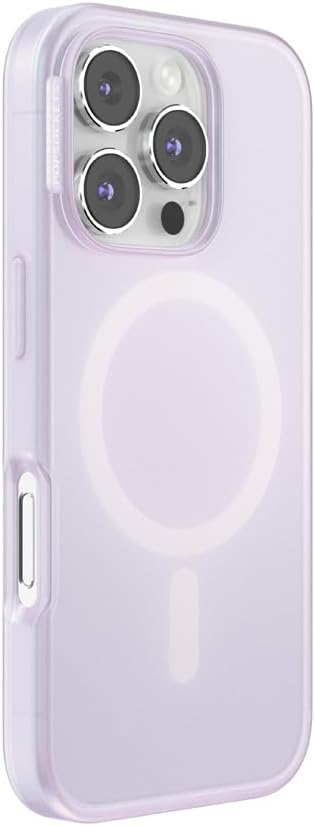 PopSockets iPhone 16 Pro Phone Case with MagSafe- Opalescent White | Magnetic, Wireless Charging, Camera & Drop Protection, White, Iridescent, Holographic