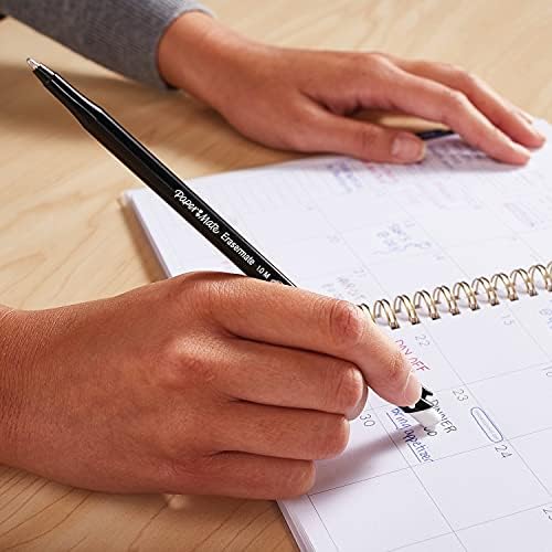 Paper Mate EraserMate Pen, Medium Point, Black | Erasable | Box of 12, Pack of 12