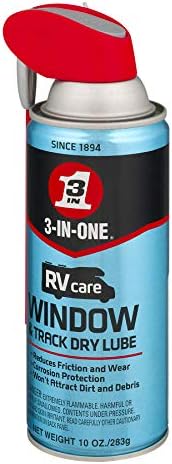 3-IN-ONE RVcare Window & Track Dry Lube with SMART STRAW SPRAYS 2 WAYS, 10 OZ [6-Pack]