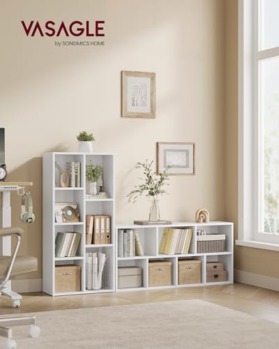 VASAGLE Bookshelf, 7 Cubes Storage Organizer, 19.7 x 9.4 x 41.7 Inches