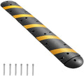 VEVOR 6FT Rubber Speed Bump, 2 Channel, Heavy Duty Traffic Speed Hump, 22000 lbs/axle Load Capacity, 72 in Cable Protector Ramp with Expansion Screws, for Asphalt Concrete Gravel Driveway Road, 1 Pack