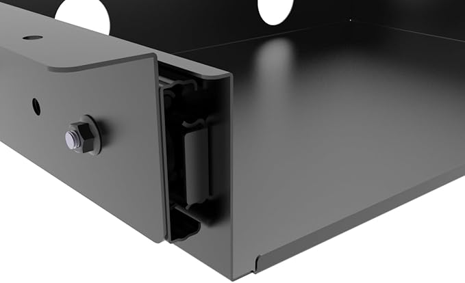 13 inch Under Desk Slide Out Storage Shelf with Cable Managment | Steel Sliding Under Desk Tray Drawer for Standing Desks, Workstations, Cabinet or Gaming