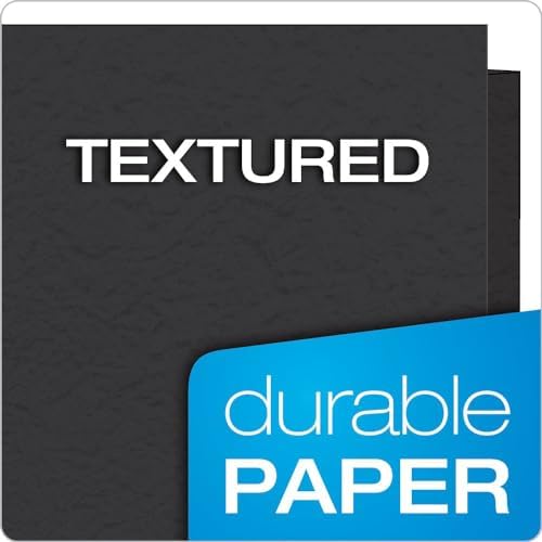 Oxford Two-Pocket Folders w/Fasteners, Black, Letter Size, 25 per Box (57706)