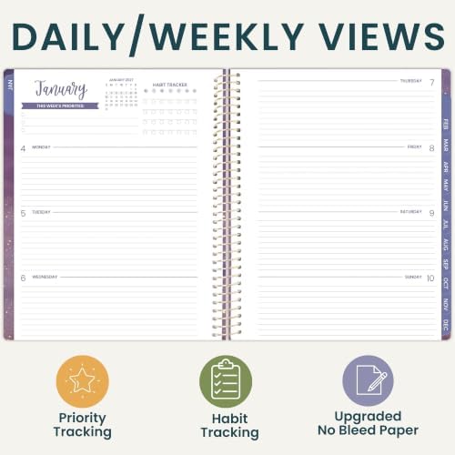 bloom daily planners 2027 Planner for Women (8.5" x 11") - Weekly & Monthly Calendar Year (January to December) Softcover Agenda Book Organizer with Stickers & Stencil - Good Things Are Coming