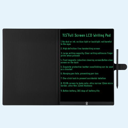 11.5in Erasable Writing Tablet for Drafting, Taking Notes and Leaving Message, Superfine Line Design Precise Sketching Writing Board Drawing Pad with a Pencil,Packed with a Leather Case Protective