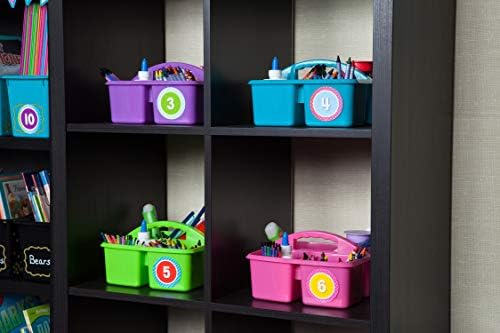 Teacher Created Resources Purple Portable Plastic Storage Caddy 6-Pack for Classrooms, Kids Room, and Office Organization, 3 Compartment