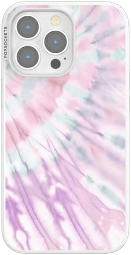 PopSockets iPhone 13 Pro Phone Case with MagSafe- Coastal Dye Purple | Magnetic, Wireless Charging, Camera & Drop Protection, Purple, Aura, Rainbow, Colorful