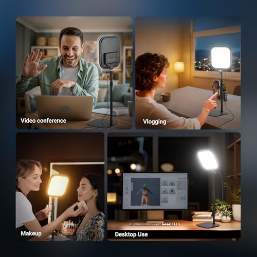 NEEWER Basics 2 Pack 10.8" Video Conference Lighting with Desk Stands/Phone Holders, 15W Bi Color Edge Lit Full Screen Light CRI95+ for Computer Laptop Webcam Zoom Calls Streaming Recording, L220