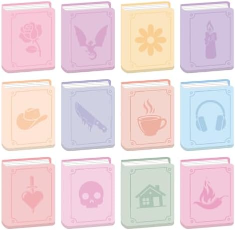 Laffact Books Shaped Sticky Notes Bulk, 24Pcs Book Lover Bookish Gifts