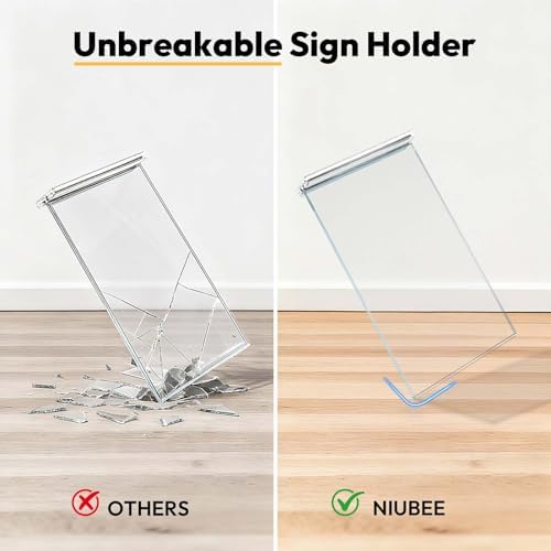NIUBEE Unbreakable Acrylic Sign Holder 8.5 x 11 Clear Flyer Stand 3 Pack