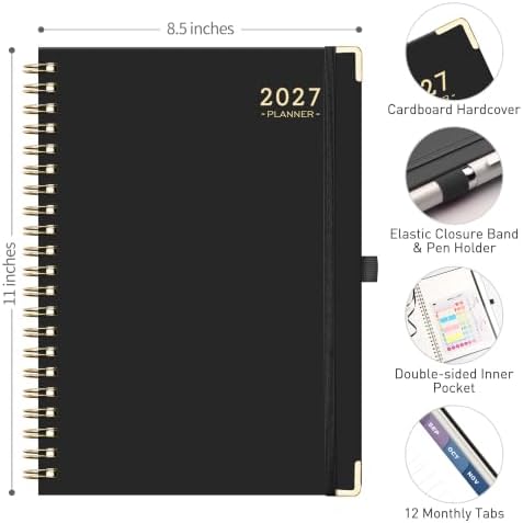 RETTACY 2027 Planner, Weekly and Monthly, Large Size (8.5" x 11")
