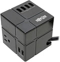 Tripp Lite 3 Outlet Surge Protector with USB, Detachable Wall Outlet Surge Protector, 6 USB Ports, 6 ft. Cord, 540 Joules, Black, TLP366CUBEUSBB