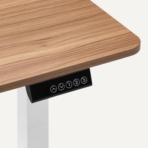 Amazon Basics Electric Standing Desk, Height Adjustable Home Office Desk with Quiet Motor and Multiple Presets, White/Oak Effect