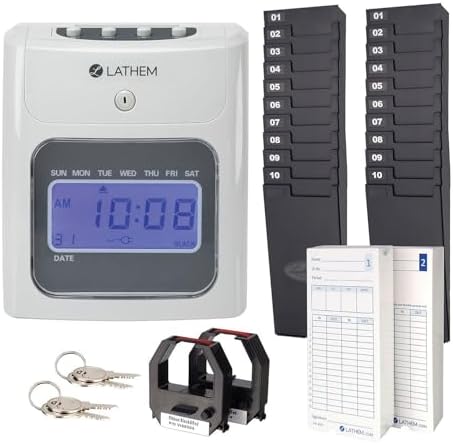 Lathem Top-Feed Electronic Time Clock Bundle (400EKIT)
