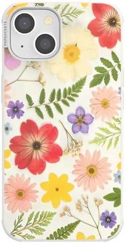 PopSockets iPhone 14 Phone Case with MagSafe- Wild Blooms | Magnetic, Wireless Charging, Camera & Drop Protection, Western, Boho, Aesthetic, Flower, Floral