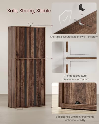 VASAGLE 5-Tier Bookshelf, Storage Organizer, 23.6 x 9.4 x 52.8 Inches