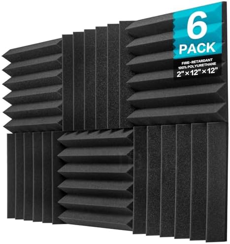 JBER 6 Pack Acoustic Foam Wedge, Acoustic Treatment Foam