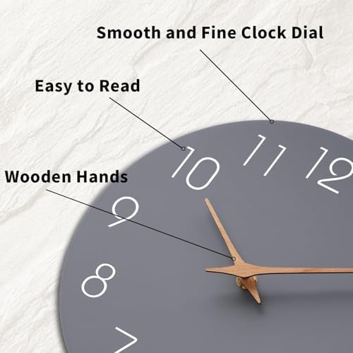 Mosewa Wall Clock 14" Battery Operated Silent Non-Ticking Simple Modern