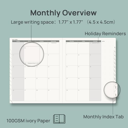POPRUN 2026-2027 Academic Planner,8.5" x 10.5", Weekly and Monthly Calendar