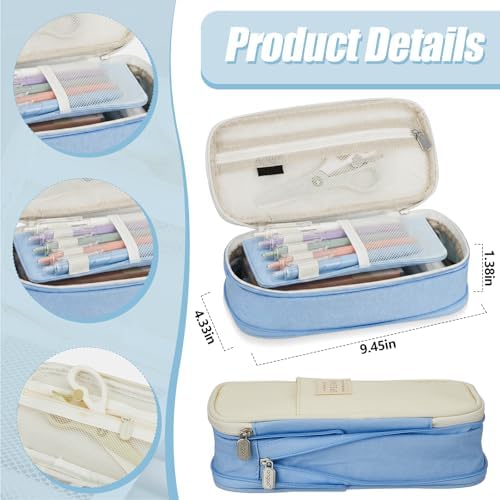Jutom 39 Pcs Aesthetic Book Annotation Kit,Light Blue,Cute Style